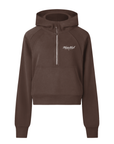 Cropped Half-Zip Fleece Hoodie